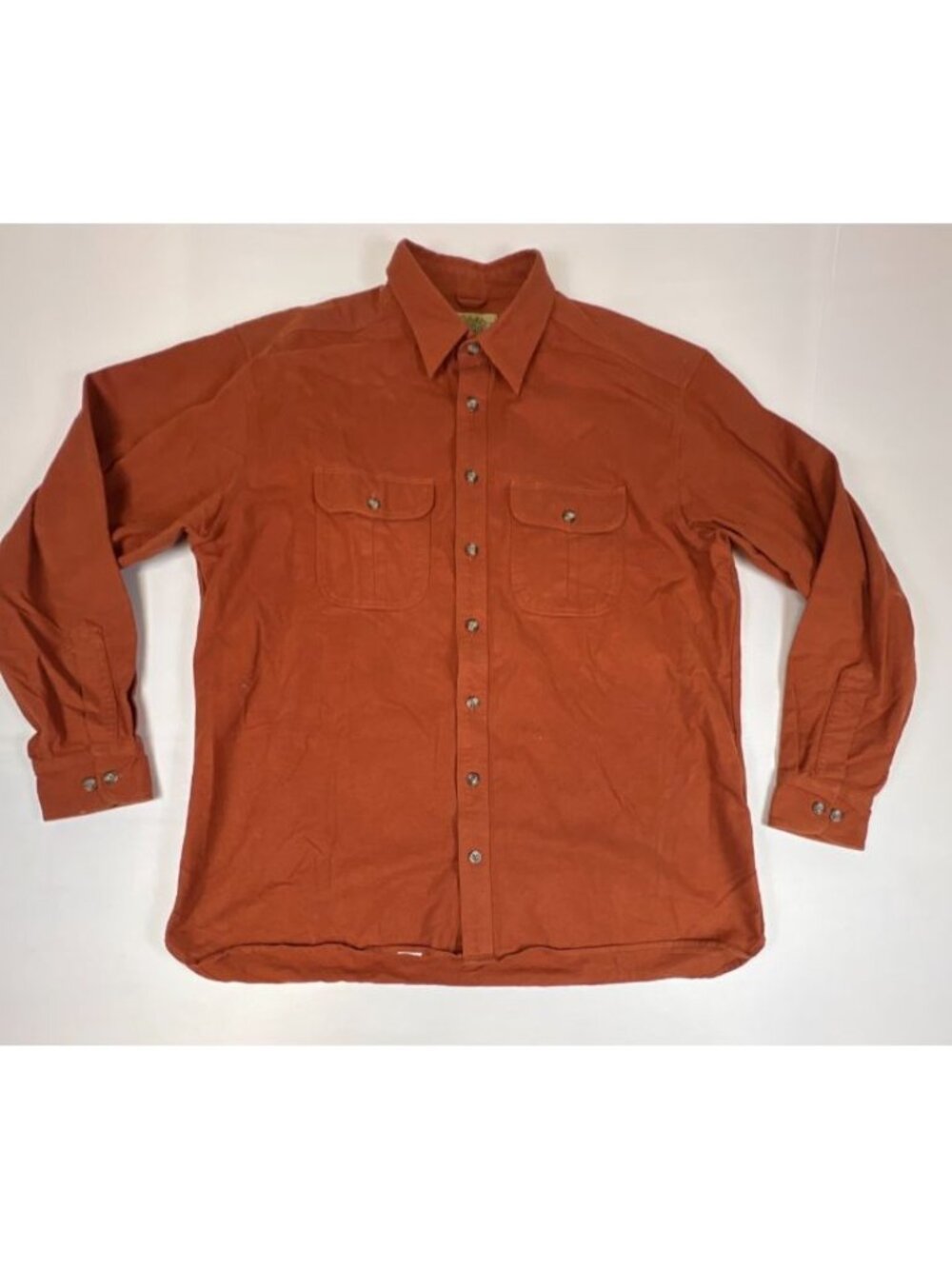Cabela’s Men Chamois Shirt 2XL Heavyweight Long Sleeve Brown Button Up